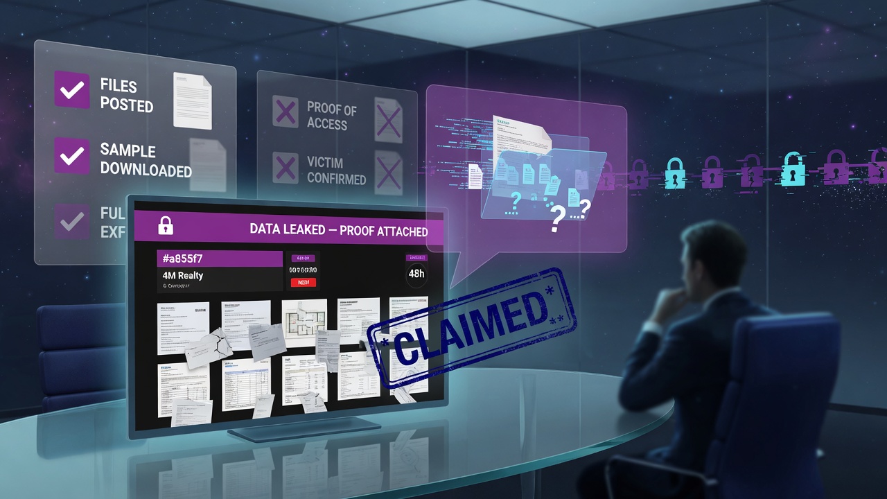What a Ransomware Leak-Site Listing Does and Does Not Establish