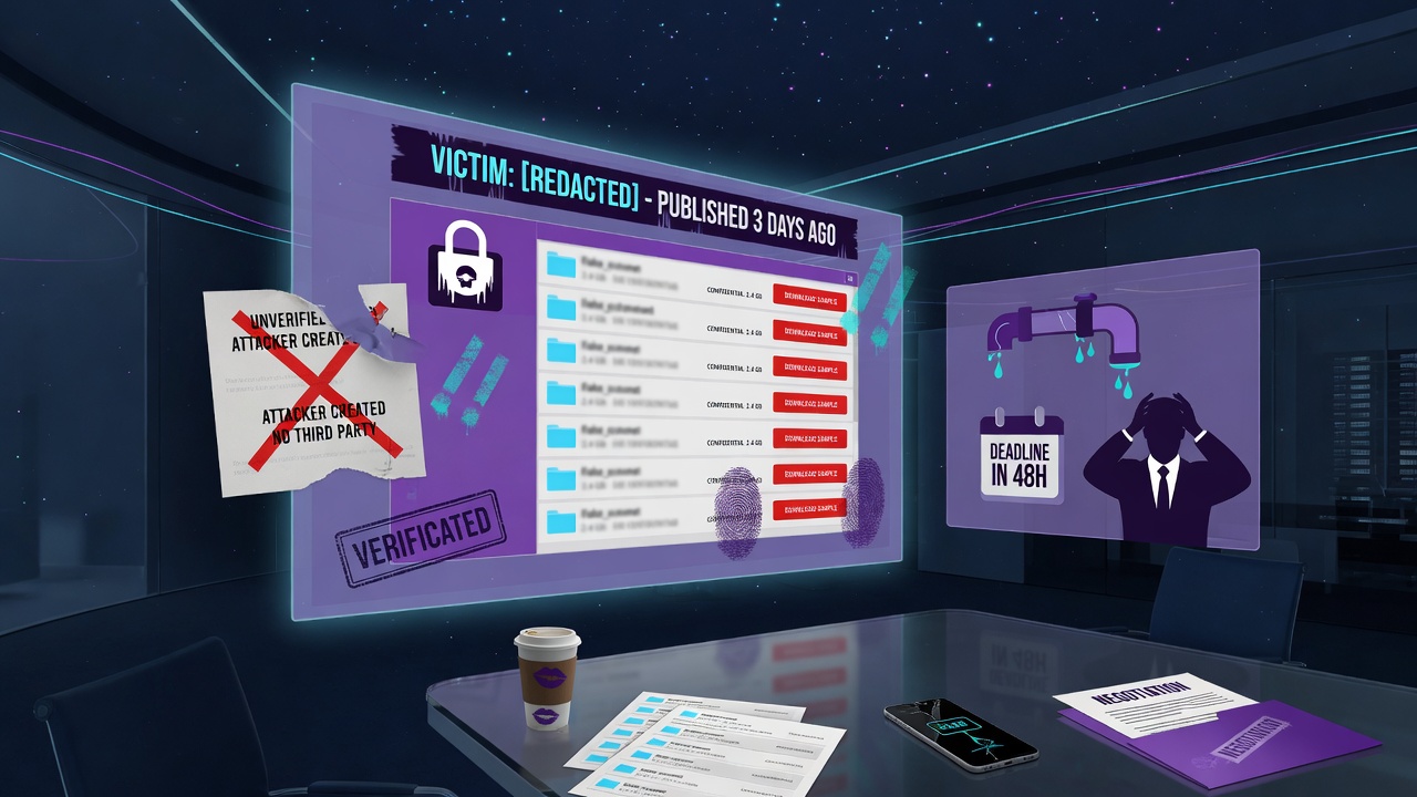 What a Ransomware Leak-Site Listing Does and Does Not Establish