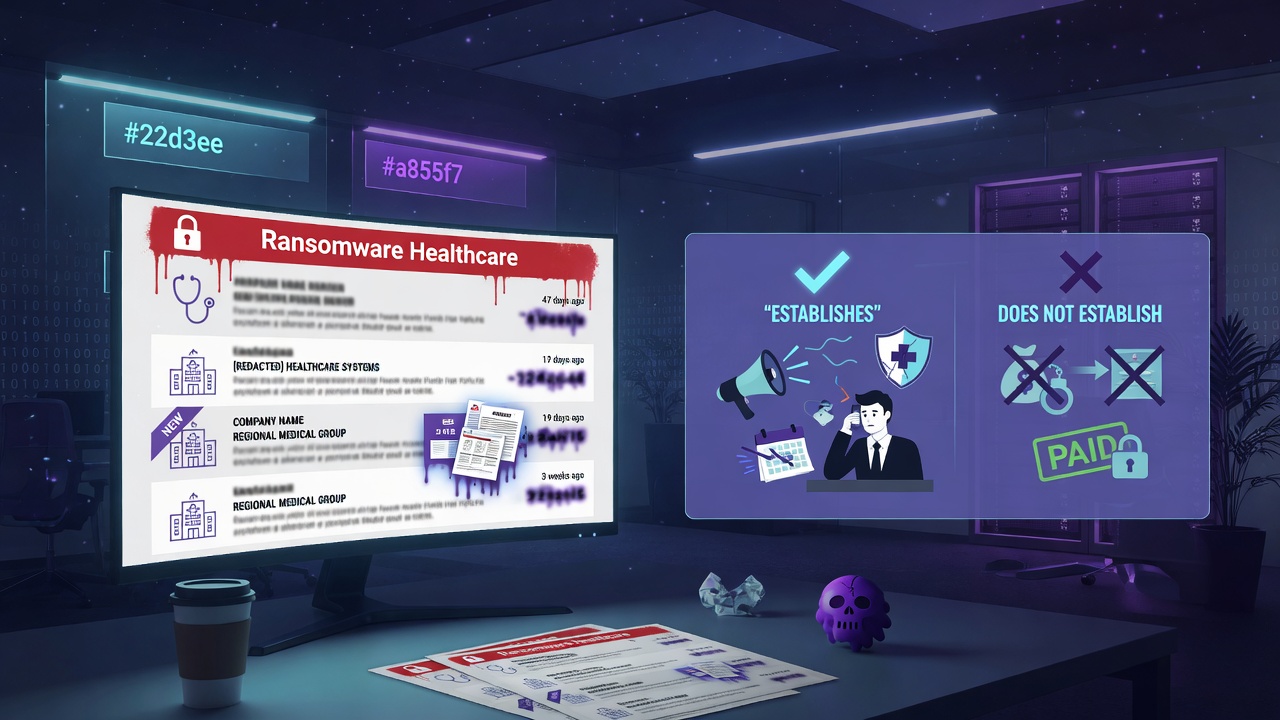 What a Ransomware Leak-Site Listing Does and Does Not Establish