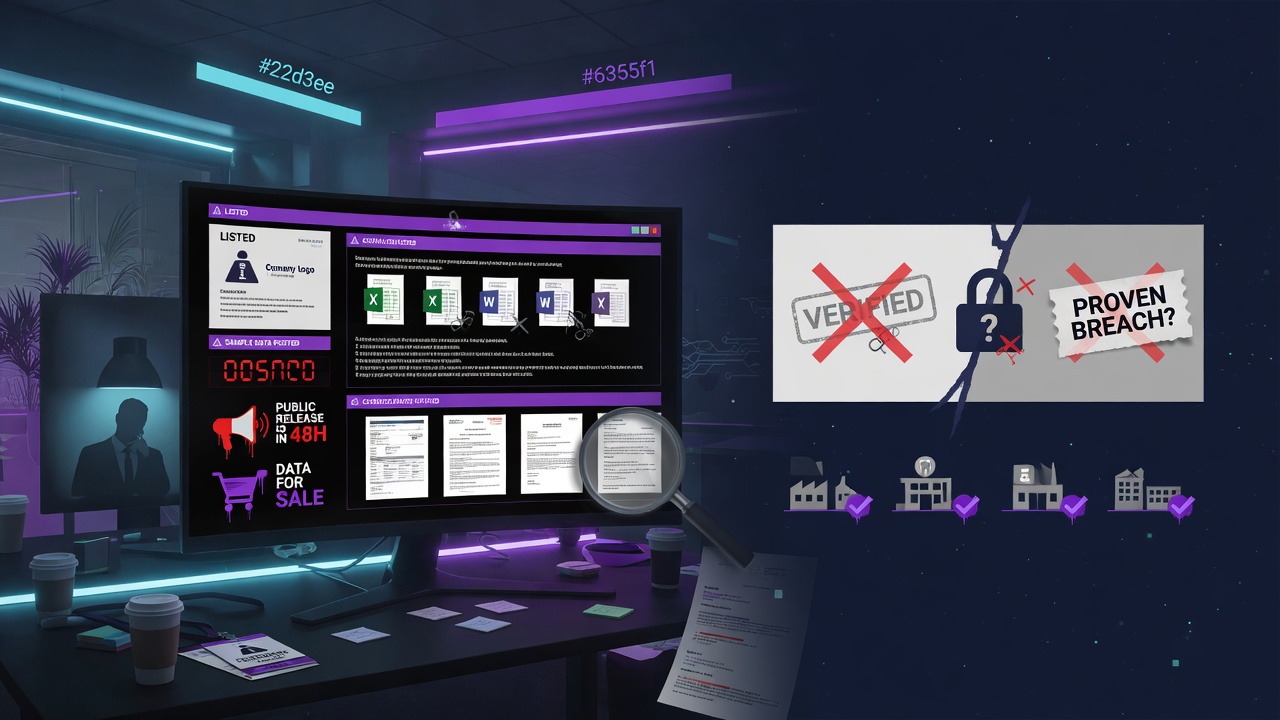 What a ransomware leak-site listing does and does not establish