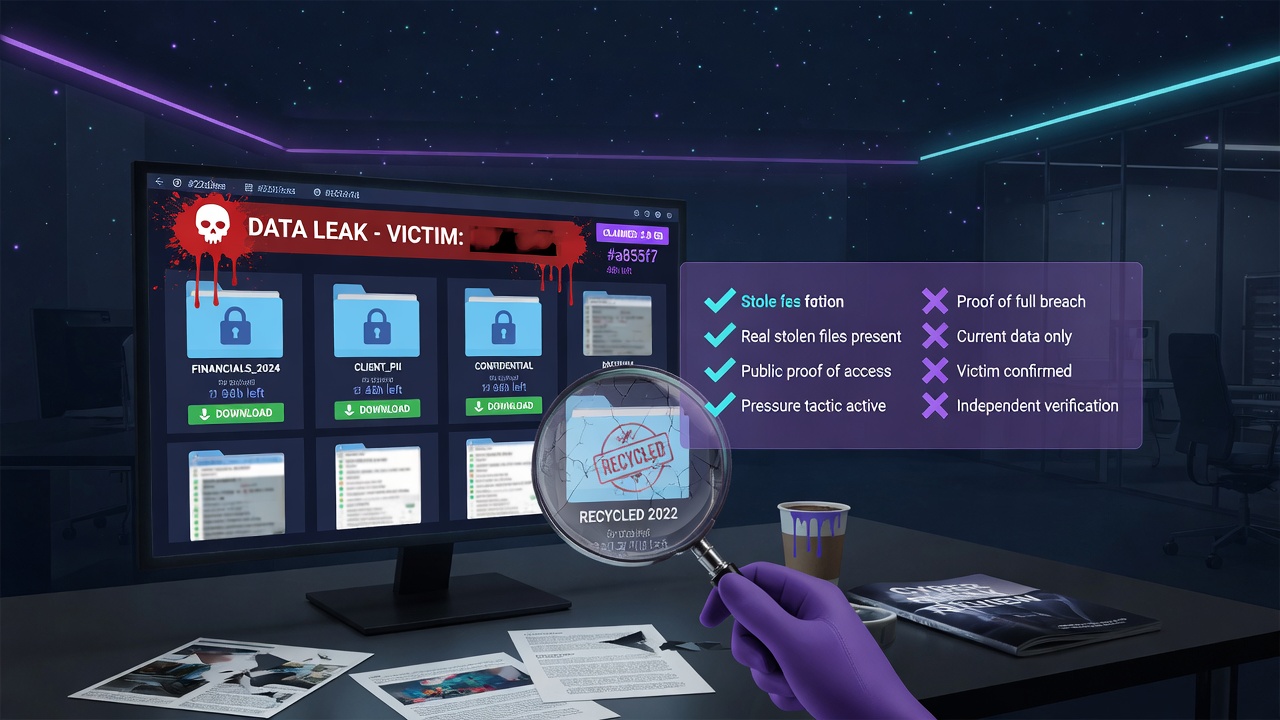 What a Ransomware Leak-Site Listing Does and Does Not Establish