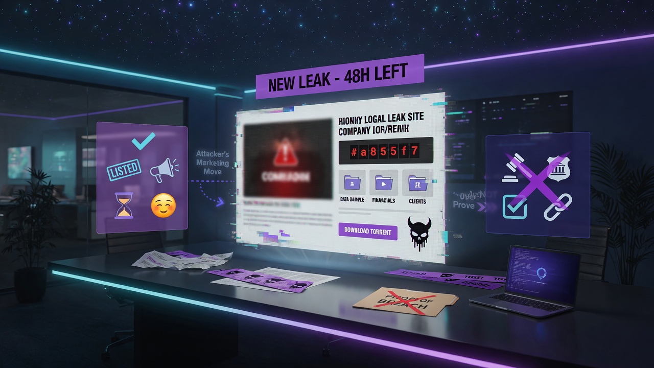 What a Leak-Site Listing Does and Does Not Establish
