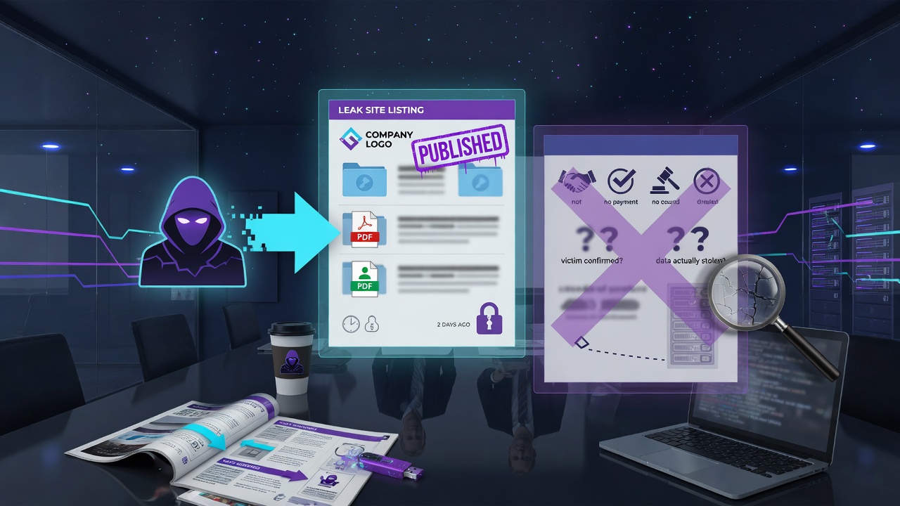 What a Leak-Site Listing Does and Does Not Establish