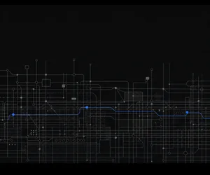 Abstract line diagram of a running system pipeline.
