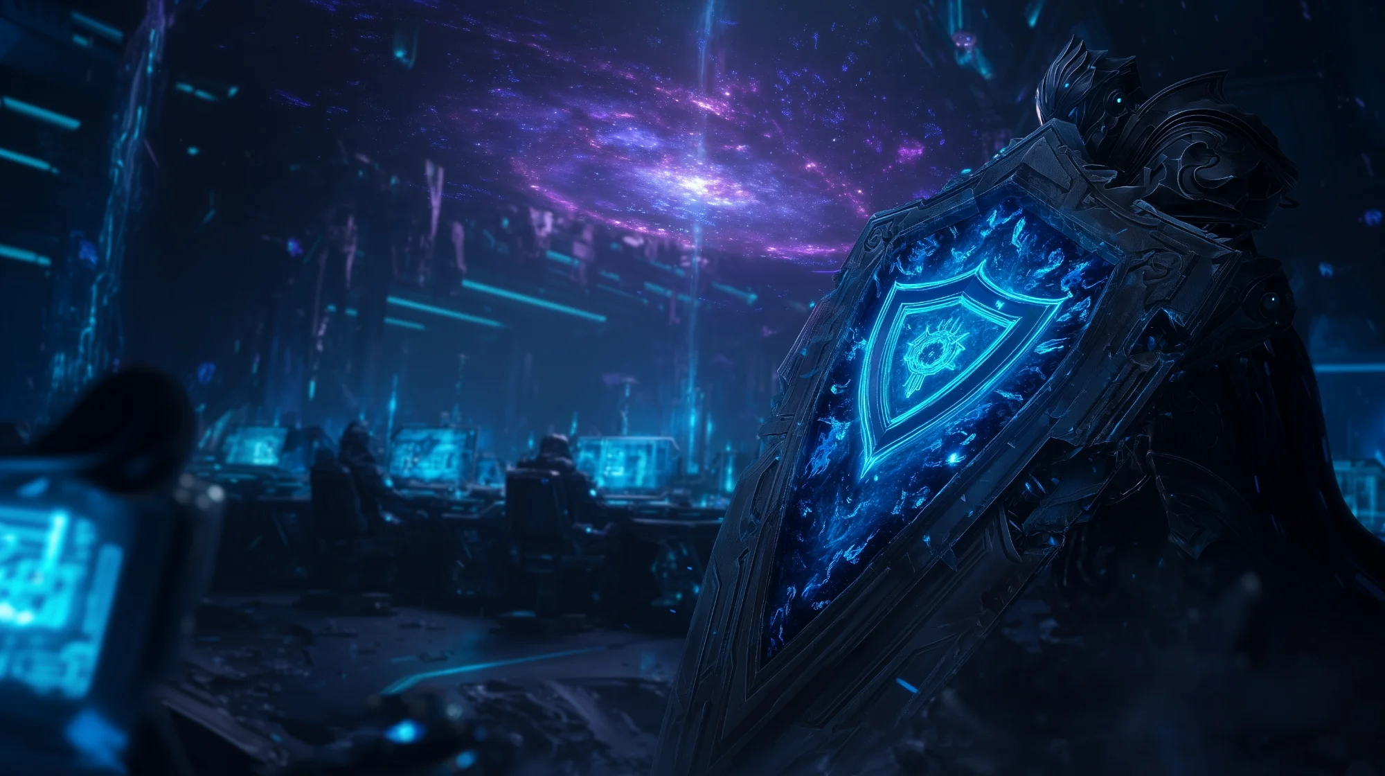 GalaxyWarden gaming security hero background